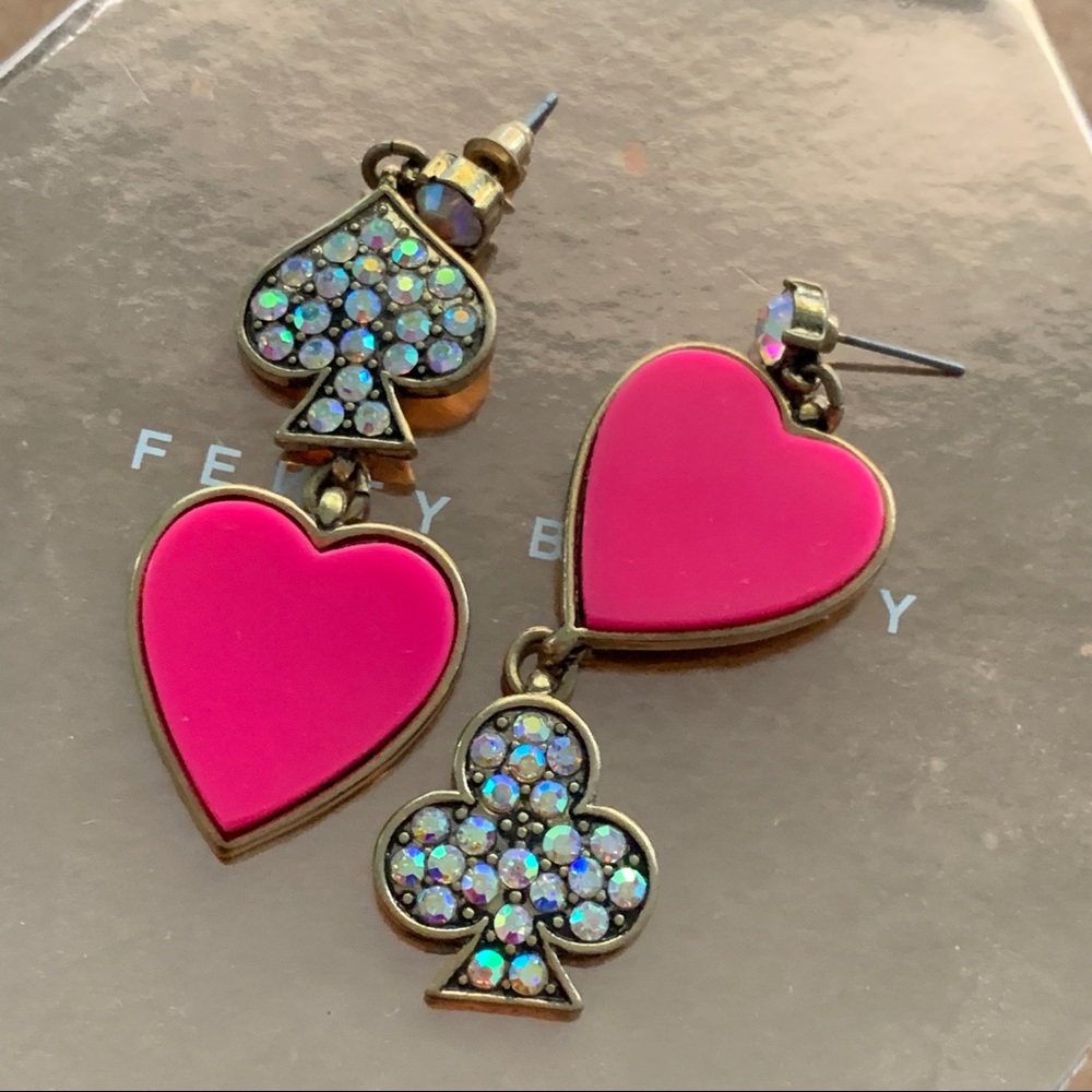 Vintage poker hearts & clubs earrings